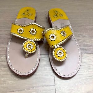 NWT Jack Rogers sandals in yellow and gold.
